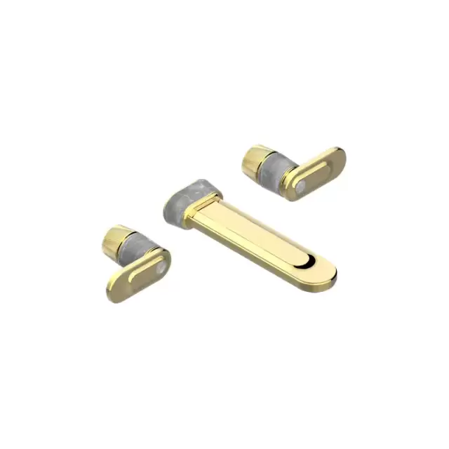 THG CORVAIR A MANETTES FIOR DI BOSCO Смеситель для раковины настенный, c 2 вентилями, внешняя часть, цвет: полированное золото