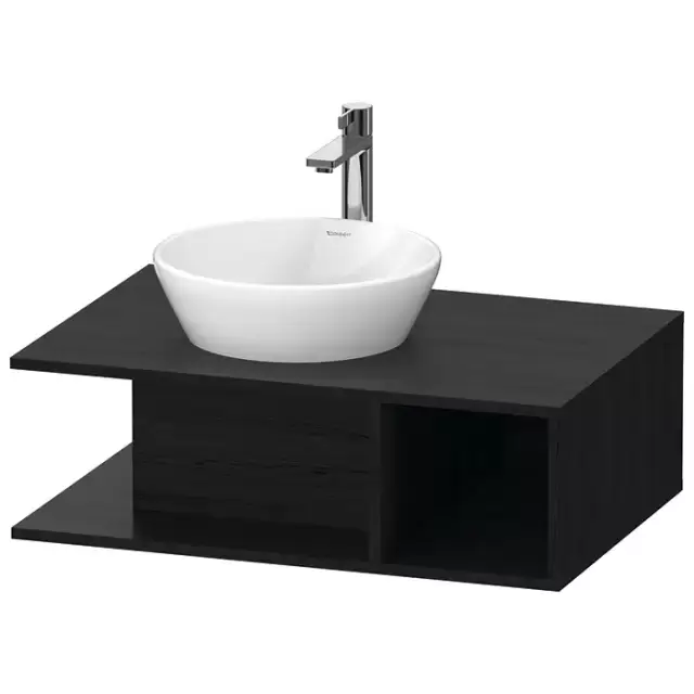 Duravit D-Neo Тумбочка подвесная компакт 80x55х26 см., раковина, 1 открытое отделение на правой стороне, цвет: Black Oak
