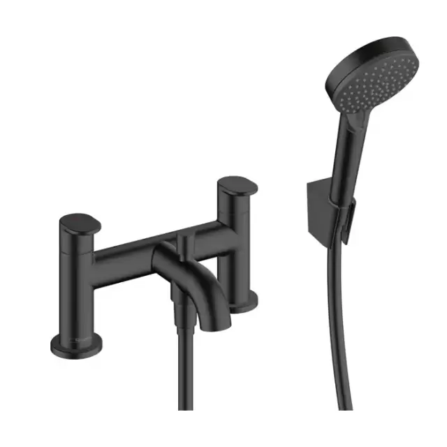 Hansgrohe Vernis Blend Смеситель на край ванны, на 2 отв, цвет: матовый черный
