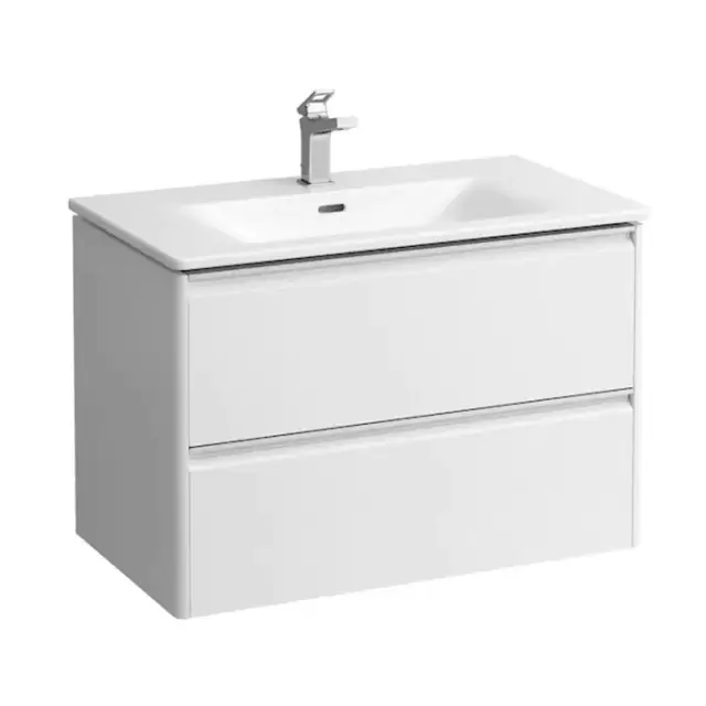 Laufen Palace Комплект мебели 800х450х545 мм., с раковиной Slim, 2 ящика, органайзер для ящика, ручка анодированный алюминий, подвесной, цвет белый глянцевый