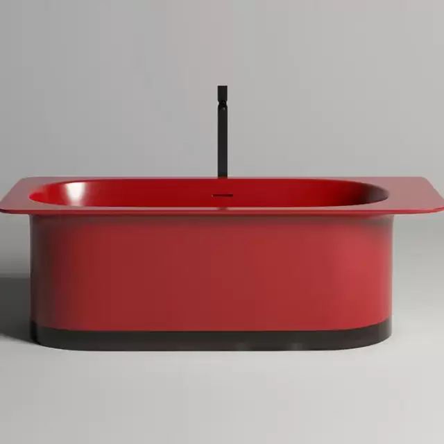 Salini Ninfea Ванна отдельностоящая 180х82х57.5см., донный клапан, сифон, слив-перелив, материал: S-stone, цвет: Carmine red