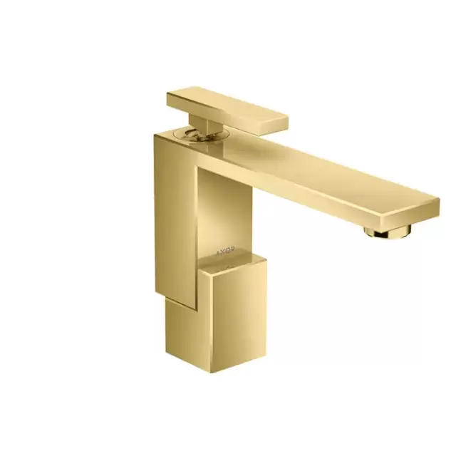 Axor Edge Смеситель для раковины, на 1 отв., с донным клапаном push/open, излив 160мм, цвет: золото
