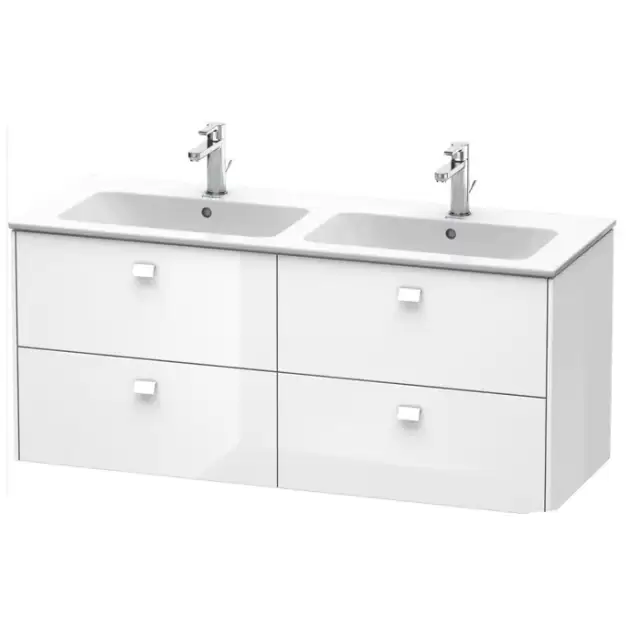 Duravit  Brioso Тумба подвесная 129x47.9х55.3см, с раковиной, с 4 выдвижными ящиками, цвет: белый глянц