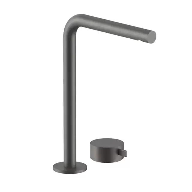 Fantini AF/21 Смеситель для раковины, 2 отв., высокий удлиненный излив: 19 см, цвет: Matt Gun Metal PVD