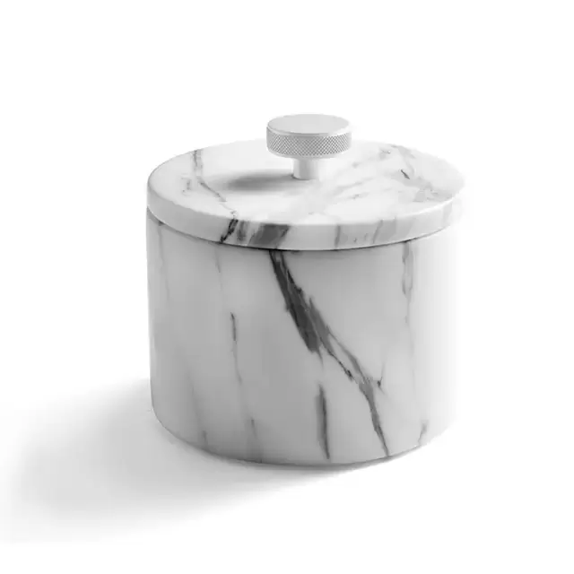 3SC Apuana 2.0 Баночка универсальная, D=8,5/h12 см, с крышкой, настольная, цвет: белый матовый