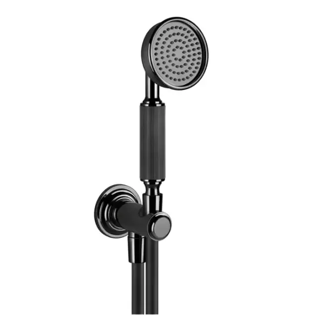 Gessi Venti20 Комплект для душа с ручным душем, шлангом 150см., держателем с подводом воды, цвет: Black Metal PVD