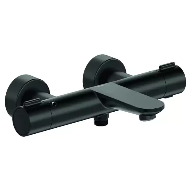 Duravit Wave Смеситель для ванны, настенный, термостатический, цвет: черный матовый