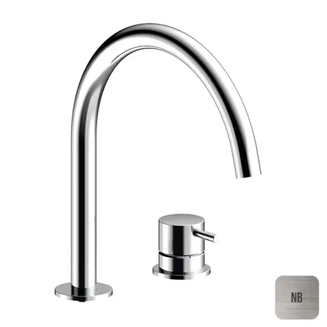 Almar Mixers Смеситель для раковины, 2 отв., без донного клапана, цвет: никель брашированный