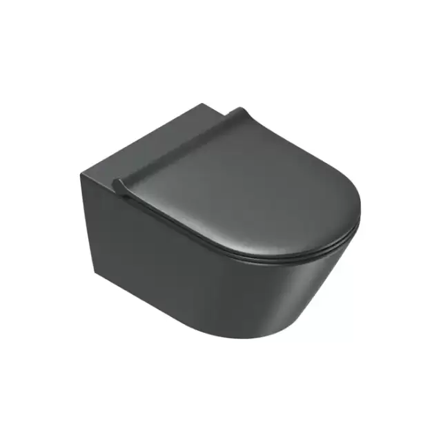 Catalano Zero Унитаз подвесной 55х35см, безободковый, смыв Tornado, покрытие Twinglaze+, цвет черный матовый