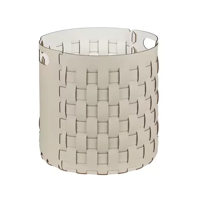 Colombo Adj Круглая корзина Bottega D40хH40см., напольная, цвет: панна котта/белый