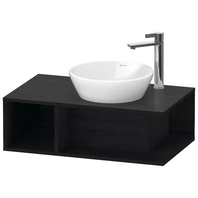 Duravit D-Neo Тумбочка подвесная компакт 80x48х26 см., раковина, 1 открытое отделение на левой стороне, цвет: Black Oak