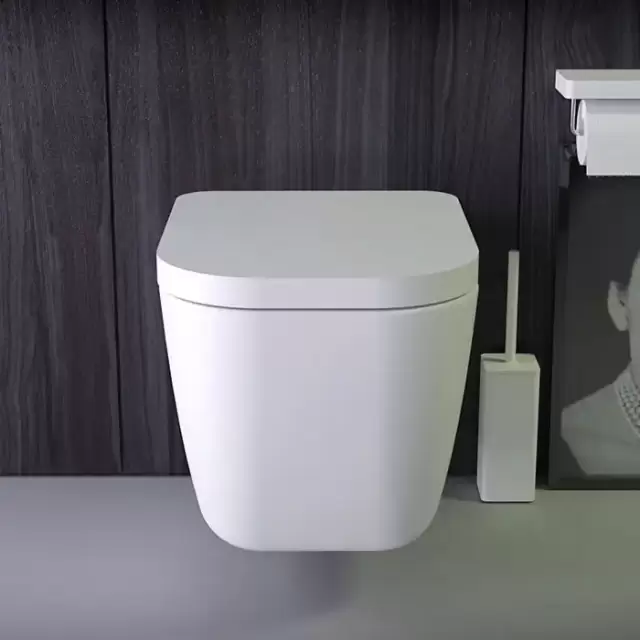 KNIEF Pride унитаз подвесной безободковый 52х39х33см с сидением soft close, цвет: белый матовый