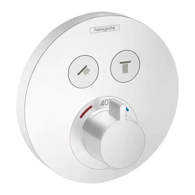 Hansgrohe ShowerSelect S Смеситель для душа, встраеваемый, термостатический, на 2 выхода, цвет: матовый белый