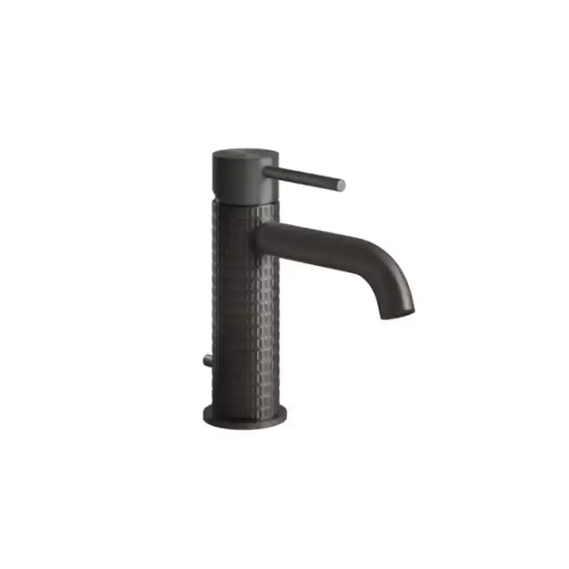Gessi 316 Смеситель для раковины на 1 отв. с донным клапаном, излив: 123мм, цвет: brushed black metal pvd