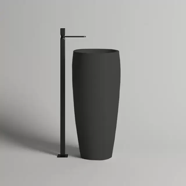 Salini Armonia 203 Раковина напольная 47х47х90cм., без отв., без перелива, донный клапан "Up&Down", материал: S-Stone, цвет: RAL9011