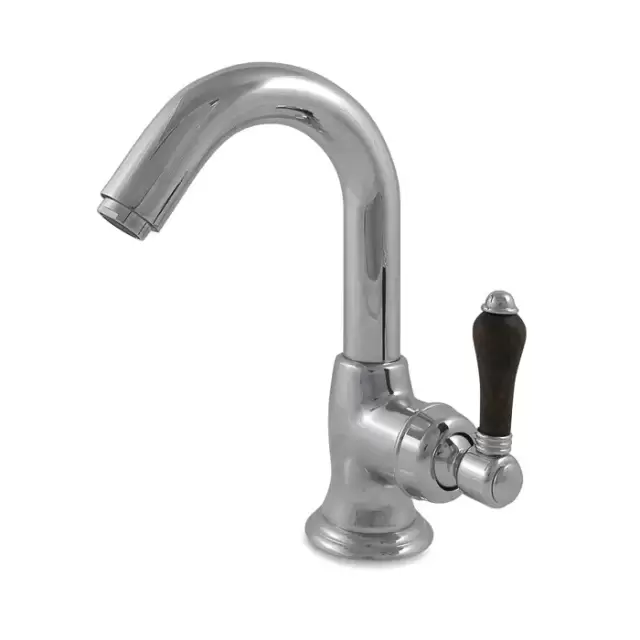 Nicolazzi Forest Смеситель для раковины однорычажный, с донным клапаном, ручки дерево, цвет: хром