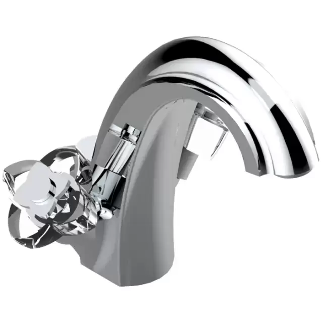 THG Pуtale de cristal clair Смеситель для раковины, 1 отв., цвет: хром/прозрачный хрусталь