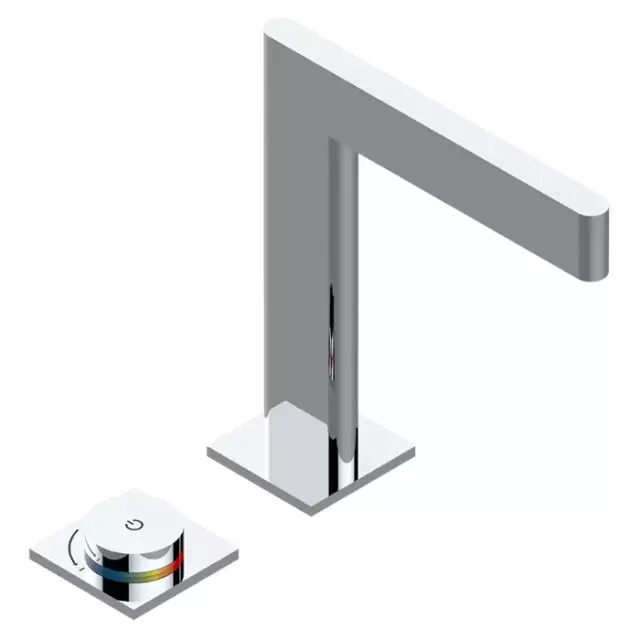 THG ICON-X TITANE A MANETTES Смеситель для раковины, 2 отв., электронный, с донным клапаном, цвет: хром