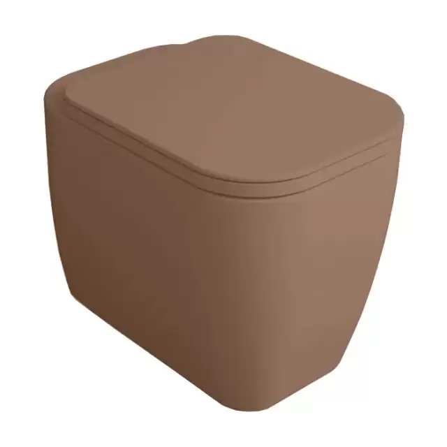 Simas Henges Унитаз напольный безободковый 38х55 см, цвет: moka mat