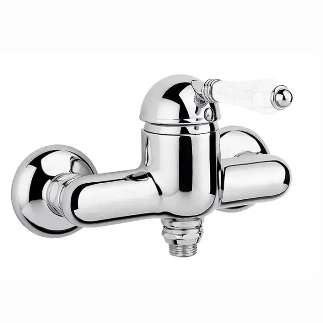 Nicolazzi P.m. Blanc A Смеситель для душа однорычажный, вывод снизу 1/2", ручки состаренная керамика, цвет: хром