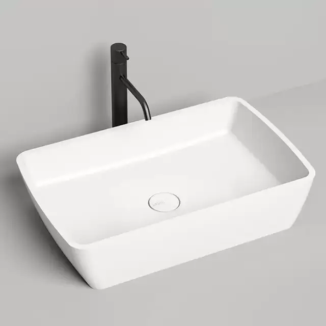 Salini Gloria Раковина накладная 65х40х14.5cм, без отв., без перелива, S-Stone, цвет: белый матовый