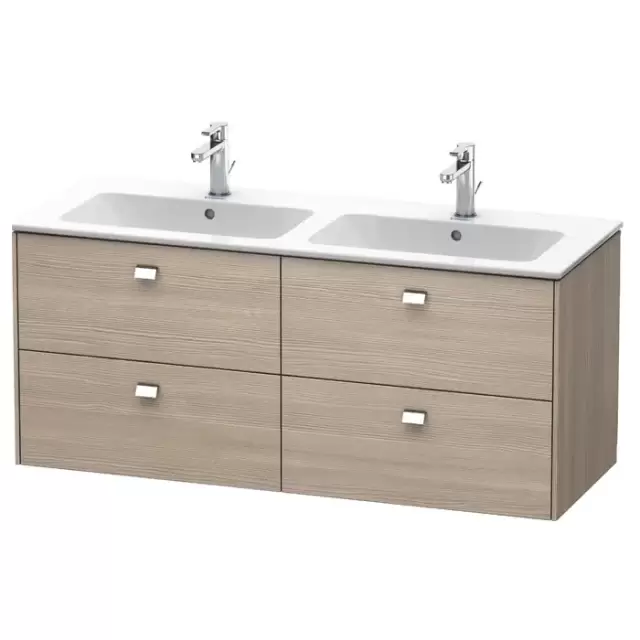 Duravit  Brioso Тумба подвесная 129x47.9х55.3см, с раковиной, с 4 выдвижными ящиками, цвет: сосна серебристая