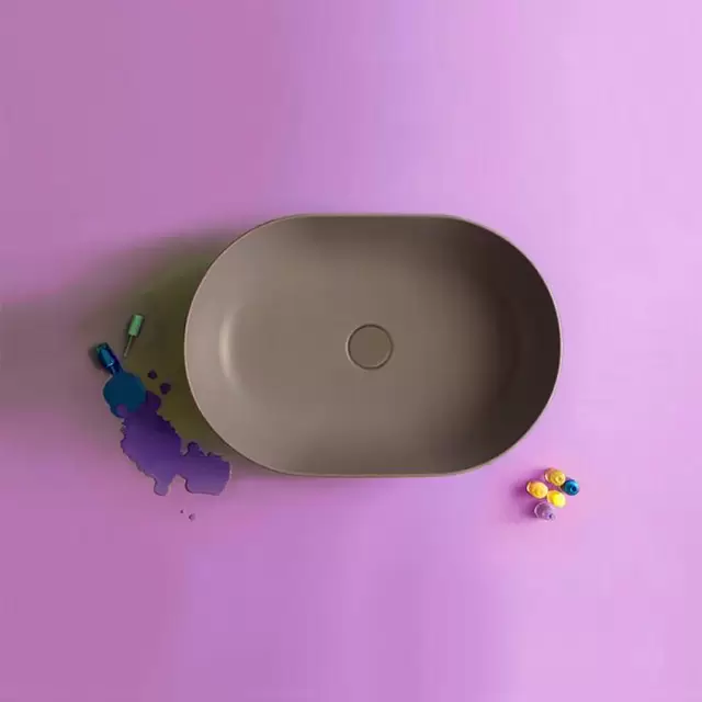 Globo T-Edge Раковина-чаша 54х36 см, без отв., на столешницу, цвет: Castagno