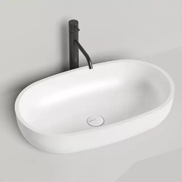 Salini Gloria Раковина накладная 64х38.5х14.5cм, без отв., без перелива, S-Stone, цвет: белый матовый