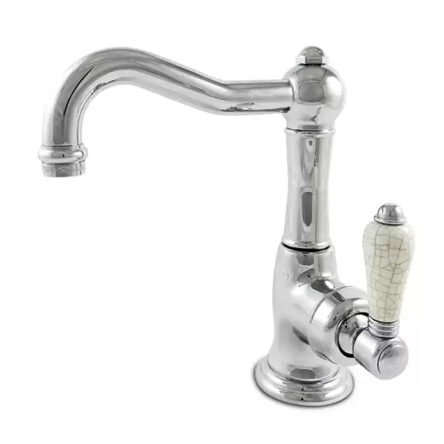 Nicolazzi P.m. Blanc A Смеситель для раковины однорычажный, с донным клапаном, ручки состаренная керамика, цвет: хром