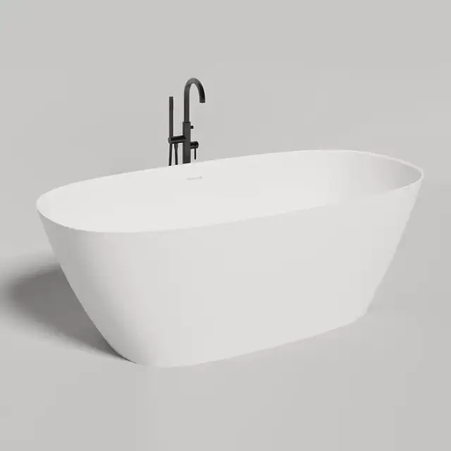 Salini Sofia Ванна отдельностоящая 185x90x60.5cм, донный клапан "Up&Down", сифон, слив-перелив, материал: S-Stone, цвет: белый матовый