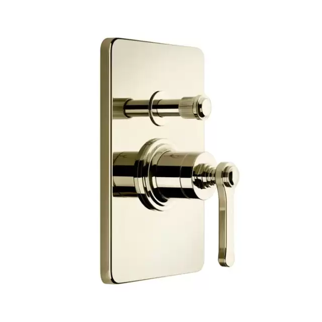 Gessi Venti20 Смеситель встраиваемый, однорычажный, с переключателем на 2 положения, внешняя часть, цвет: Brass PVD