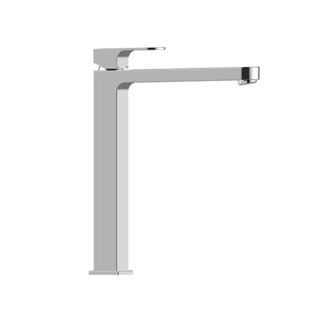 Bossini Gillo Смеситель для раковины GILLO-T высокий с донным клапаном 1&rdquo;1/4 и гибкая подводка из нерж. стали, цвет: хром