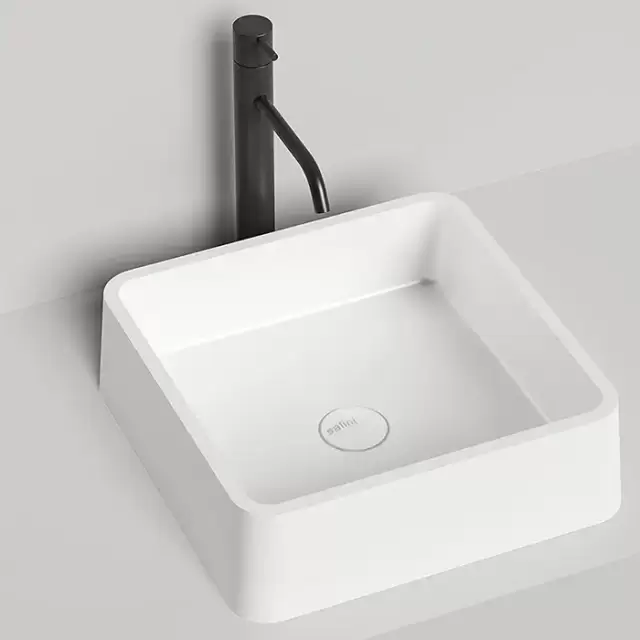 Salini Gloria Раковина накладная 41.5х41.5х12.5cм, без отв., без перелива, S-Stone, цвет: белый матовый