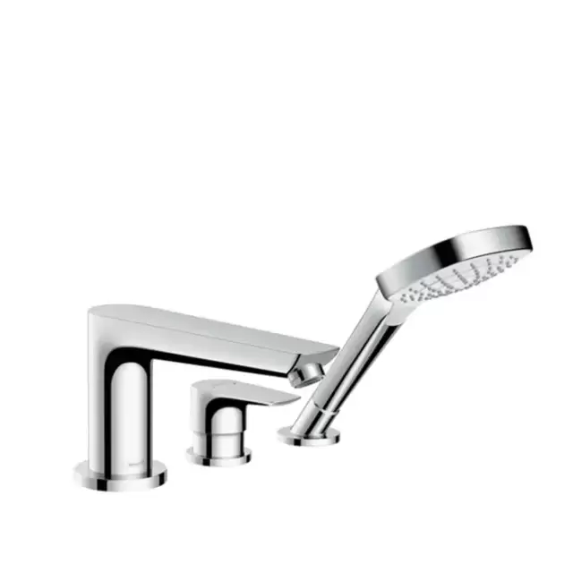 Hansgrohe Talis E Смеситель на край ванны, на 3 отв., с ручным душем, цвет: хром