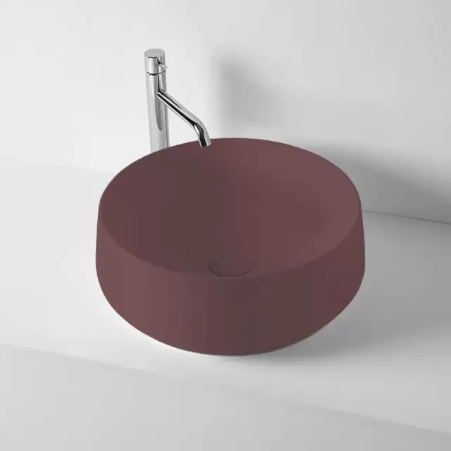 Kerasan F10 Раковина накладная D43x h:16 см, без отв, цвет: бургундский матовый