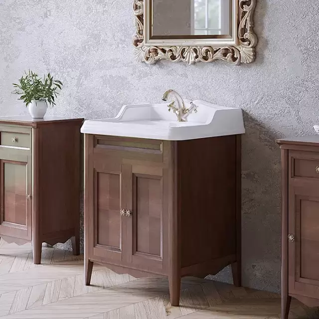 TW Veronica Nuovo комплект мебели с 2-мя дверцами, с доводчиками Blum, ручки: бронза, 68см, напольный, Цвет: noce