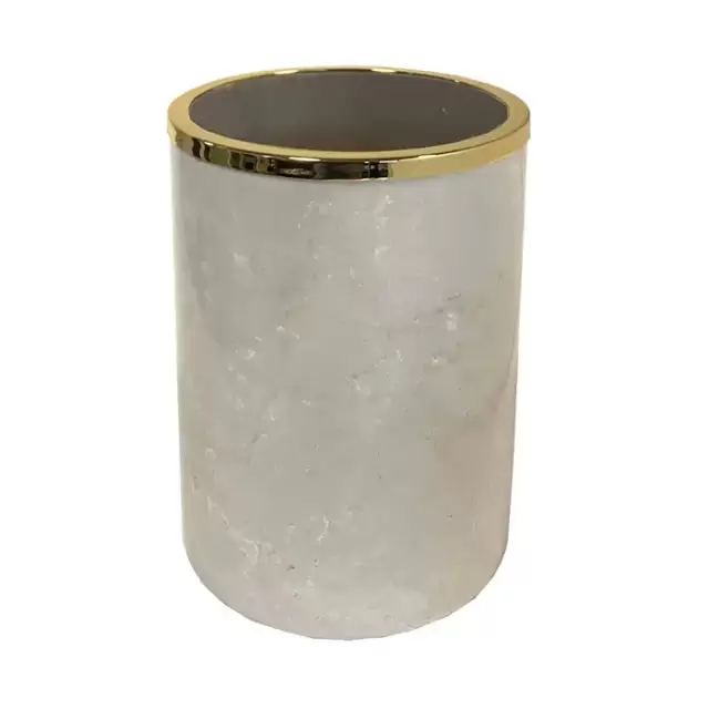 3SC Elegance Ведро без крышки 20х20хh28см, цвет: мрамор botticino/золото 24к. Lucido