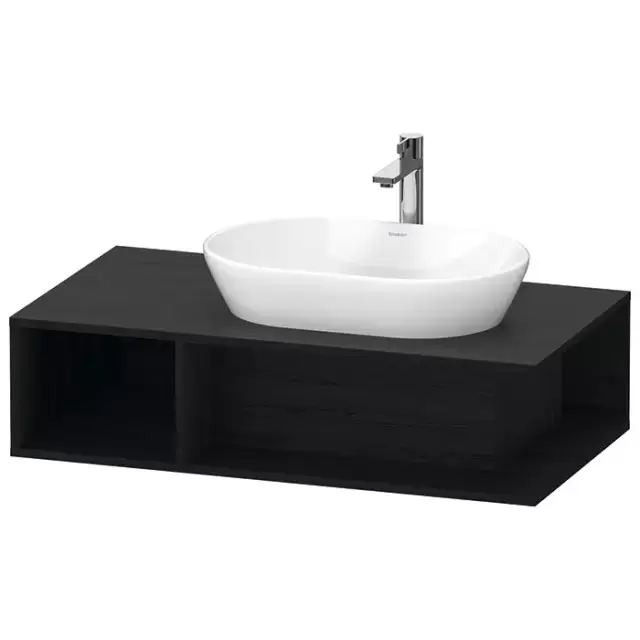 Duravit D-Neo Тумбочка подвесная компакт 100x55х26 см., раковина, 1 открытое отделение на левой стороне, цвет: Black Oak