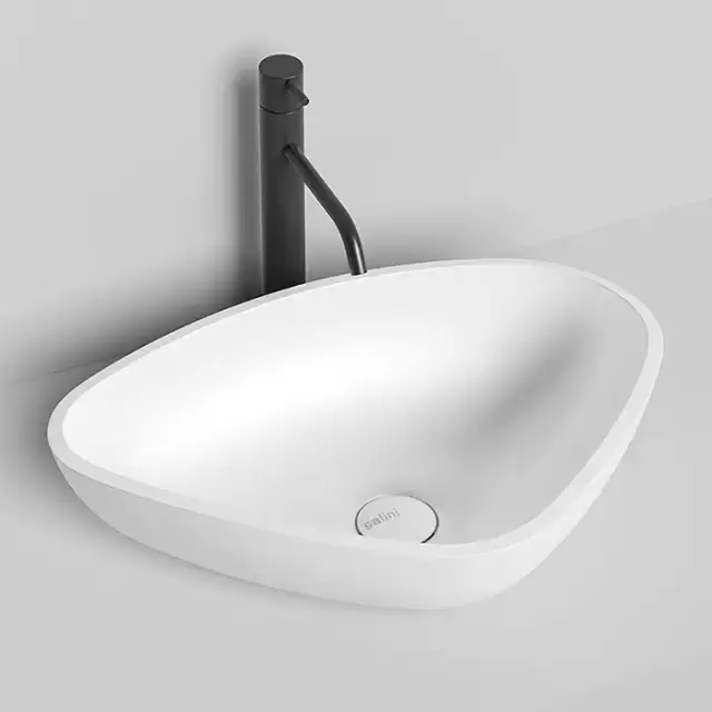 Salini Gloria Раковина накладная 56.4х39.5х16.5cм, без отв., без перелива, S-Stone, цвет: белый матовый