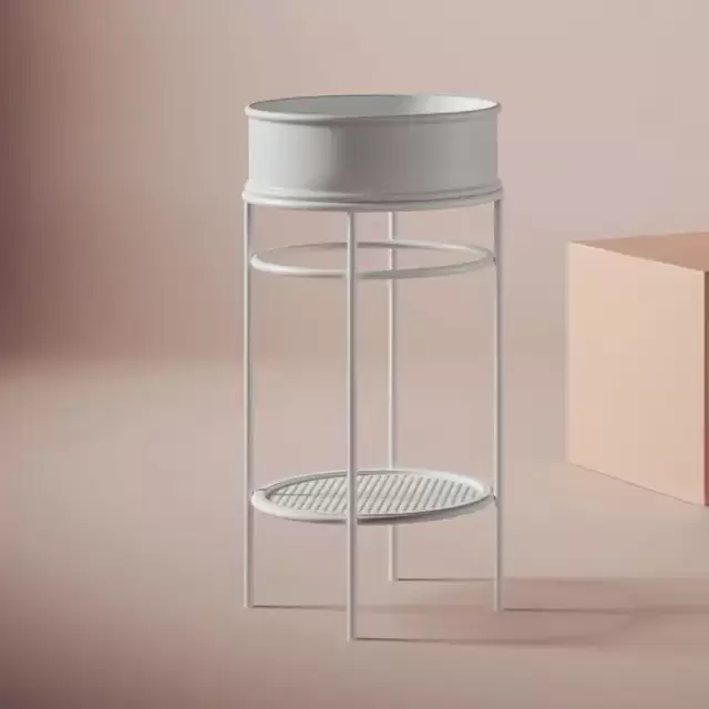 Artceram VOGUE Металическая структура &Oslash;44хh72,5см с раковиной Atelier без отв. под смеситель, с сетчатой полочкой, напольный, цвет: белый матовый