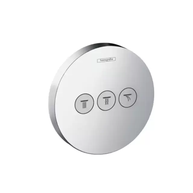 Hansgrohe Ecostat Select Запорный вентиль, с переключателем на 3 потока, внешняя часть, цвет: хром