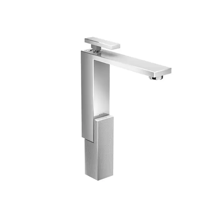 Axor Edge Смеситель для раковины, на 1 отв., с донным клапаном push/open, излив 180мм, алмазная огранка, цвет: хром