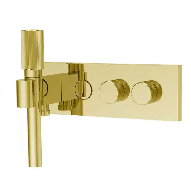 Fima Carlo Frattini Switch ON Смеситель для душа, встраиваемый, с ручным душем и переключателем на 2 выхода, цвет: золото