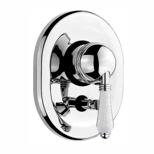 Nicolazzi P.m. Blanc A Встраиваемый смеситель для душа с переключением, 2 источника, ручки состаренная керамика, цвет: хром