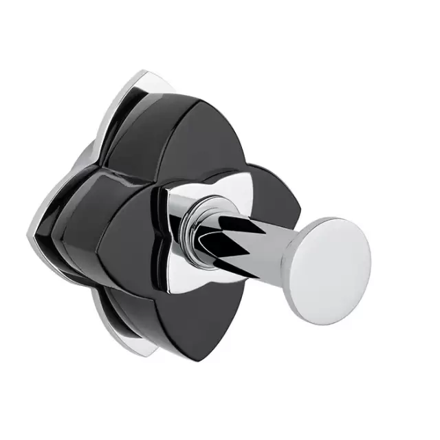 THG Pétale de cristal noir Крючок подвесной, длинный, цвет: хром/черный хрусталь