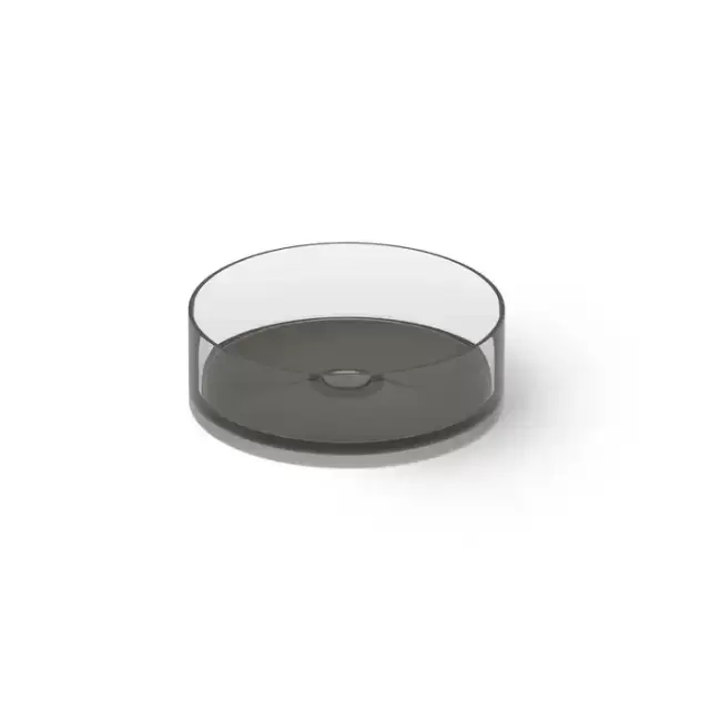 Dea Design Washbasins Раковина 42х42х13см., накладная, без отв., Glasstech, прозрачная смола, цвет: Smoky Black R4
