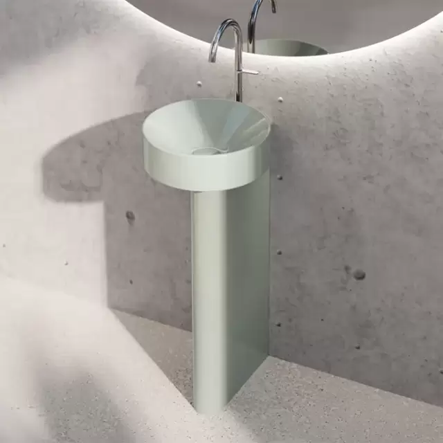 BETTE Suno Pedestal Раковина напольная 34x84cм, с 1 отв., BetteGlasur&reg; Plus, цвет: Salvia