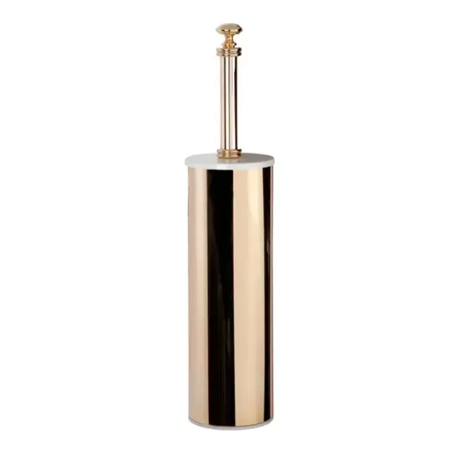 TW Harmony 020, ёршик напольный в металлической колбе, цвет: белый/золото