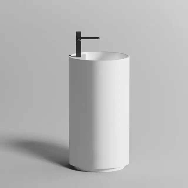 Salini Armonia TOP 201 Раковина напольная 47х47х87cм., с 1 отв., слив в пол, сифон, материал: S-Sense, цвет: белый глянцевый