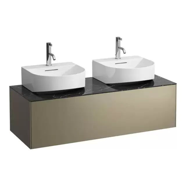 Laufen Sonar Тумба и раковина 117.7х45.5х34cм с 1 отв. под смеситель, цвет: титан/черный мрамор